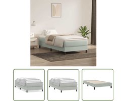 vidaXL Slaapcomfort - Boxspring - Boxspring met matras fluweel lichtgrijs 90x210 cm - Fluweel Bed - Pocketveringmatras - Topmatras