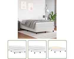 vidaXL Slaapcomfort - Boxspring Frame - Bedframe kunstleer wit 120x200 cm - Kunstleer Bed - Wit Bed - Stabiele Poten