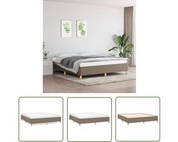 vidaXL Slaapcomfort - Boxspringframe - Bedframe zonder matras stof taupe 160x200 cm - Tweepersoonsbed - Bedframe - Taupecleur