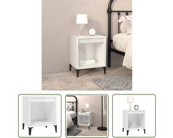 vidaXL Slaapkamer Meubilair - Nachtkastje - Nachtkastje 40x35x50 cm hoogglans wit - Houten Nachtkastje - Nachtlampje - Bureau Lamp