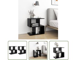 vidaXL Slaapkamer Meubilair - Nachtkastjes - Nachtkastjes 2 st 50x30x51,5 cm bewerkt hout zwart - Houten Nachtkastjes - Zwarte Nachtkastjes - Tv Tafeltje