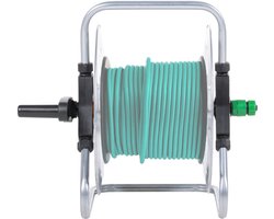 vidaXL Slanghaspel 50m - Wandmontage Staal Wandgemonteerde Slanghaspel - Tuinslang Opslag - Water Geven - Tuin Accessoires - Buis Ophangsysteem