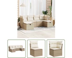 vidaXL Sleutel - Dynamo Meter - 6-delige Loungeset met kussens poly rattan beige - Gereedschap - Drapers Tools - Klik Functie
