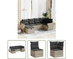 vidaXL Sleutelmaten - Dynamische Sleutel - 6-delige Loungeset met kussens poly rattan lichtgrijs - Gereedschap - Mechanica - Drapers Tools