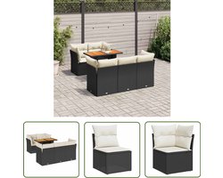 vidaXL Sleutelmaten - Dynamische Sleutel - 6-delige Loungeset met kussens poly rattan zwart - Gereedschap Mechanica - Drapers Tools - Klikmechanisme