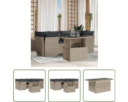 vidaXL Sleutelmaten - Dynamische Sleutel - 7-delige Loungeset met kussens poly rattan lichtgrijs - Gereedschap Mechanica - Drapers Tools - Klikmechanisme