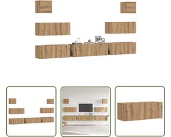 vidaXL Sleutels - Sleutel Dinamometer - 7-delig Tv-meubelset wandmontage bewerkt hout artisanaal eiken - Gereedschap Mechanica - Draper Tools - Klikmechanisme