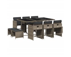 vidaXL Sleutels - Sleutelset - 11-delige Tuinset met kussens poly rattan grijs - Drapers Tools - Mechanica - Handgereedschap