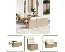 vidaXL Sleutelset - Dynamische Sleutel - 7-delige Loungeset met kussens poly rattan beige - Gereedschap - Mechanica - Drapers Tools