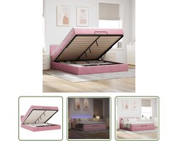 vidaXL Sleutelset - Dynamische Sleutel - Bed poef met matras en LED's 180x200 cm fluweel roze - Gereedschap - Mechanica - Monteren