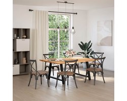 vidaXL Sleutelset - Dynamische Sleutel - Eettafel rechthoekig 180x120x74 cm massief eikenhout lichtbruin - Gereedschap - Mechanica - Draper Tools