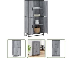 vidaXL Sleutelset - Dynamische Sleutel - Hoge kast 68x35x139 cm bewerkt hout grijs sonoma eikenkleurig - Gereedschap Set - Mechanica Tools - Torque Wrench