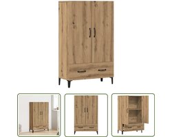 vidaXL Sleutelset - Dynamische Sleutel - Hoge kast 70x31x115 cm bewerkt hout artisanaal eikenkleur - Gereedschap - Mechanica - Klikmechanisme