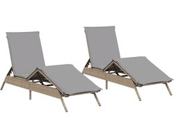 vidaXL Sleutelset - Dynamische Sleutel - Ligstoelen 2 st met kussens poly rattan beige - Gereedschap - Drapers Tools - Mechanica