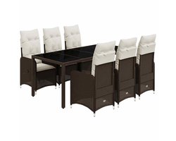 vidaXL Sleutelset - Dynammometer Sleutel - 7-delige Bistroset met kussens poly rattan bruin - Gereedschap - Drapers Tools - Handgereedschap