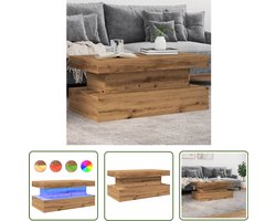 vidaXL Sleutelset - Dynammometer Sleutel - Salontafel met LED-verlichting 90x50x40cm artisanaal eikenkleur - Gereedschap - Handgereedschap - Drapers Tools