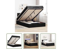 vidaXL Sleutelset - Dynamo Meter - Bed poef met matras en LED's 120x190 cm stof zwart - Gereedschap - Klik Mechanisme - Torque Wrench