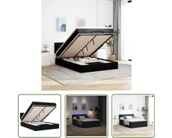 vidaXL Sleutelset - Dynamo Meter - Bed poef met matras en LED's stof 140x190 cm zwart - Gereedschap - Klik Mechanisme - Torque Wrench