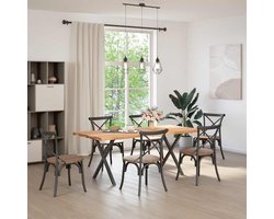 vidaXL Sleutelset - Dynamo Meter - Eettafel rechthoekig 200x90x74 cm massief eikenhout lichtbruin - Gereedschap - Drapers Tools - Klikmechanisme