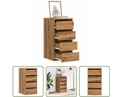 vidaXL Sleutelset - Dynamo Meter - Ladekast 40x41x76 cm bewerkt hout artisanaal eikenkleurig - Gereedschap - Drapers Tools - Klikmechanisme