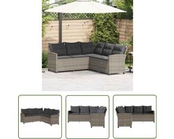 vidaXL Sleutelset - Dynamo Meter - Loungebank met kussens L-vormig poly rattan grijs - Gereedschap - Draper Tools - Klikmechanisme