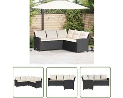 vidaXL Sleutelset - Dynamo Meter - Loungebank met kussens L-vormig poly rattan zwart - Gereedschap - Draper Tools - Klikmechanisme