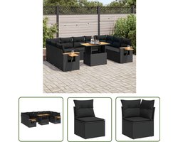 vidaXL Sleutelsysteem - Sleutel Dinamometer - 10-delige Loungeset met kussens poly rattan acacia zwart - Gereedschap Mechanica - Drapers Tools - Draadspanning
