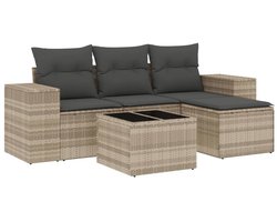 vidaXL Sleutelsysteem - Sleutel Dinamometer - 5-delige Loungeset met kussens poly rattan lichtgrijs - Gereedschap Mechanica - Drapers Tools -