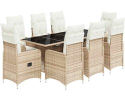 vidaXL Sleutelzetter - Dynammometer Sleutel - 9-delige Bistroset met kussens poly rattan beige - Gereedschap Auto Reparatie - Handgereedschap - Draper Tools