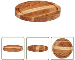 vidaXL Snijplank - Hakblok - Hakblok Ø 25x2,5 cm massief acaciahout - Acacia Hout - Keukengerei - Duurzame Snijplank