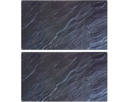 vidaXL - Snijplanken - 2 - st - met - natuurlijk - steenpatroon - gehard - glas