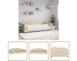 vidaXL Sofa Bed - Slaapbank - Slaapbank 100x200 cm stof crèmekleurig - Daybed - Tweepersoonsbed - Creme Kleurstelling