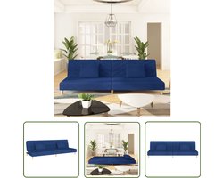 vidaXL Sofa Bed - Slaapbank - Slaapbank 2-zits met 2 kussens stof blauw - Tweepersoonsbed - Lounge Bank - Design Bank