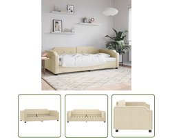 vidaXL Sofa Bed - Slaapbank - Slaapbank 80x200 cm stof crèmekleurig - Daybed - Crèmekleurig Meubilair - Multifunctioneel Meubel