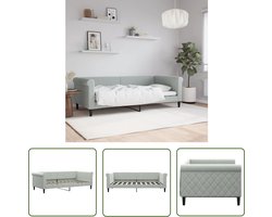 vidaXL Sofa Bed - Slaapbank - Slaapbank 90x190 cm fluweel lichtgrijs - Tweepersoons Bed - Daybed - Lounge Meubels