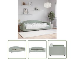 vidaXL Sofa Bed - Slaapbank - Slaapbank 90x200 cm fluweel lichtgrijs - Tweepersoonsbed - Lounge Meubels - Fluweel Meubel