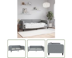 vidaXL Sofa Bed - Slaapbank - Slaapbank 90x200 cm stof lichtgrijs - Daybed - Modern Meubilair - Grijs Meubilair