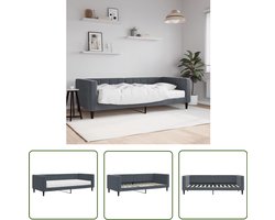 vidaXL Sofa Bed - Slaapbank - Slaapbank met matras 90x200 cm fluweel donkergrijs - Fluweel Bank - Donkere Grijze Bank - Tweepersoonsbed