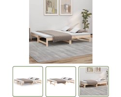 vidaXL Sofa Bed - Slaapbank - Slaapbank uitschuifbaar massief grenenhout 2x(90x190) cm - Daybed - Grenenhout Meubels - Multifunctioneel Meubilair