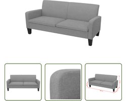 vidaXL Sofa Grijs - Drie Zits Bank - Driezitsbank 180x65x76 cm lichtgrijs - Bankstellen - Meubels Voor Woonkamer - Stoffen Sofa