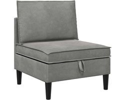 vidaXL - Sofa - met - opslag - Lichtgrijs - Fluweel