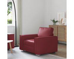 vidaXL - Sofa - Stoel - 59 - cm - met - kussen - Wijnrood - Kunstleer
