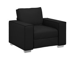 vidaXL - Sofa - Stoel - 59 - cm - met - kussen - Zwart - Kunstleer