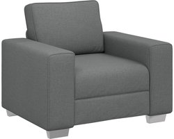 vidaXL - Sofa - Stoel - Donkergrijs - 100 - cm - Stof