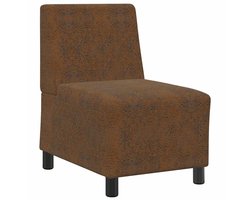 vidaXL - | - Sofa - Stoel - | - met - kussen - Bruin - 55 - x - 74 - x - 82 - cm - Faux - suede - leer
