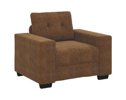 vidaXL - Sofa - Stoel - met - kussen - Bruin - Kunstleer - en - Hout