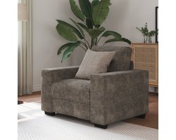 vidaXL - Sofa - Stoel - met - kussen - Donkergrijs - Kunstleer