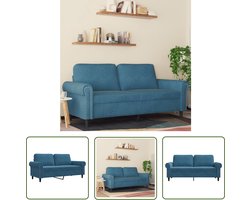 vidaXL Sofa - Tweezitsbank - Tweezitsbank 140 cm fluweel blauw - Blauwe Bank - Fluweelblad - Salontafel