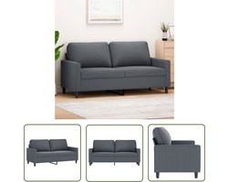 vidaXL Sofa - Tweezitsbank - Tweezitsbank 140 cm fluweel donkergrijs - Donkere Kleuren - Fluweel - Luxe Meubilair