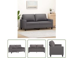 vidaXL Sofa - Tweezitsbank - Tweezitsbank 140 cm kunstleer grijs - Bankstel - Salonmeubel - Huiskamerdecoratie